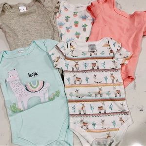 0-3 months modern baby onesies (bundle )